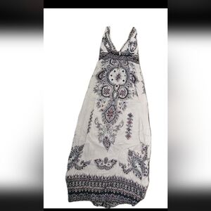 Angie White and Blue Bohemian Maxi Dress